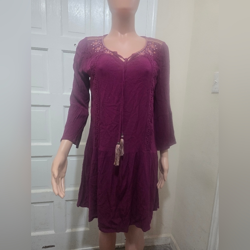 Knox Rose Deep Purple Long Sleeve Dress
